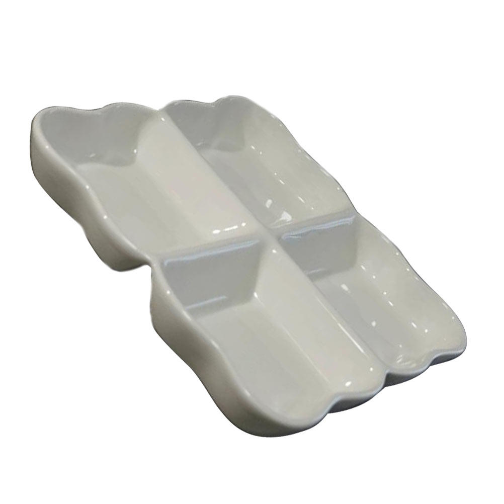 Food Storage In Restaurant - 4-Compartment Food Storage Plate Ceramic Dish