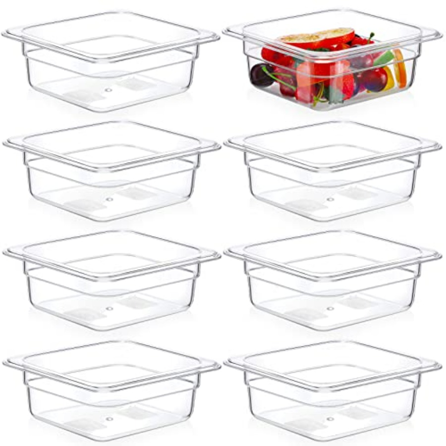 Food Storage In Restaurant - 8 Pcs 1/6 Size, 2.6 Inch