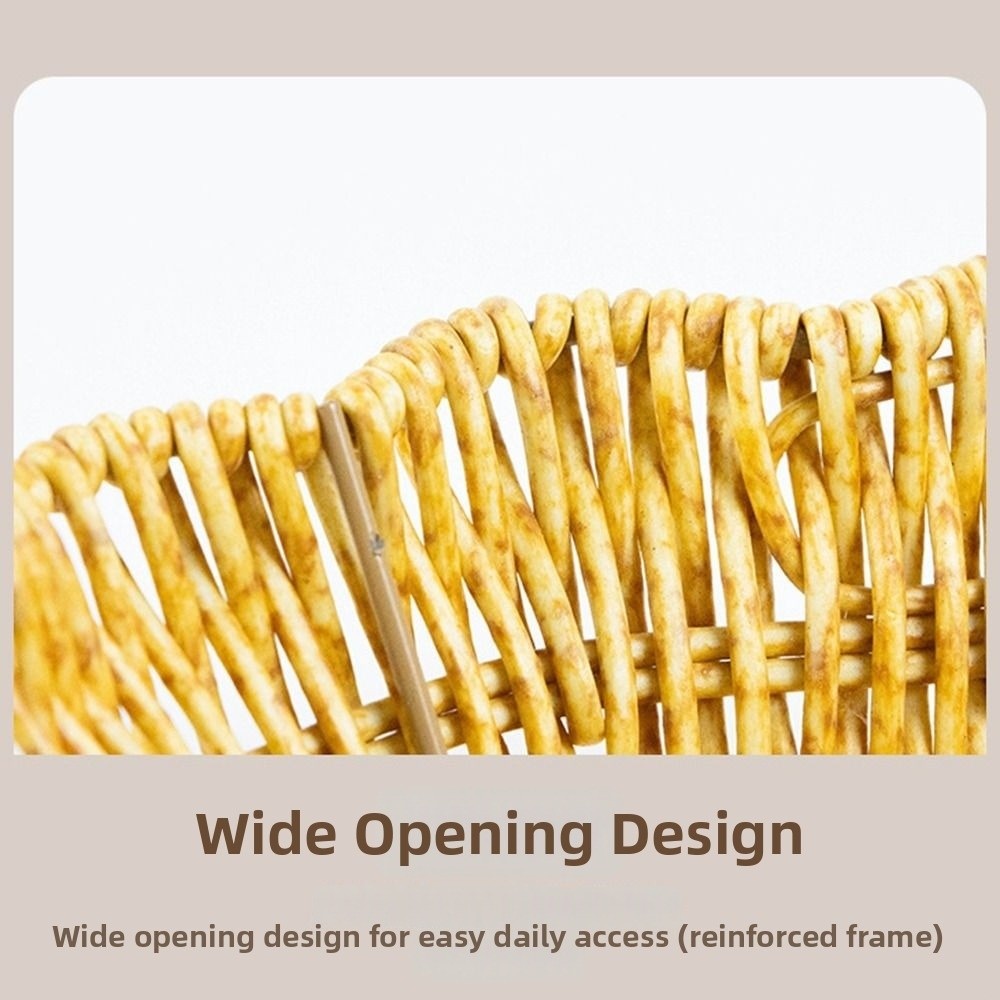 Food Storage Practices - Practical Hand-Woven Imitation Rattan Basket Multipurpose