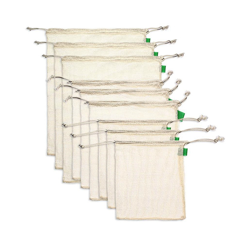 Produce Bag Reusable Mesh - -A23G 9Pcs/Set High Quality Mesh Produce
