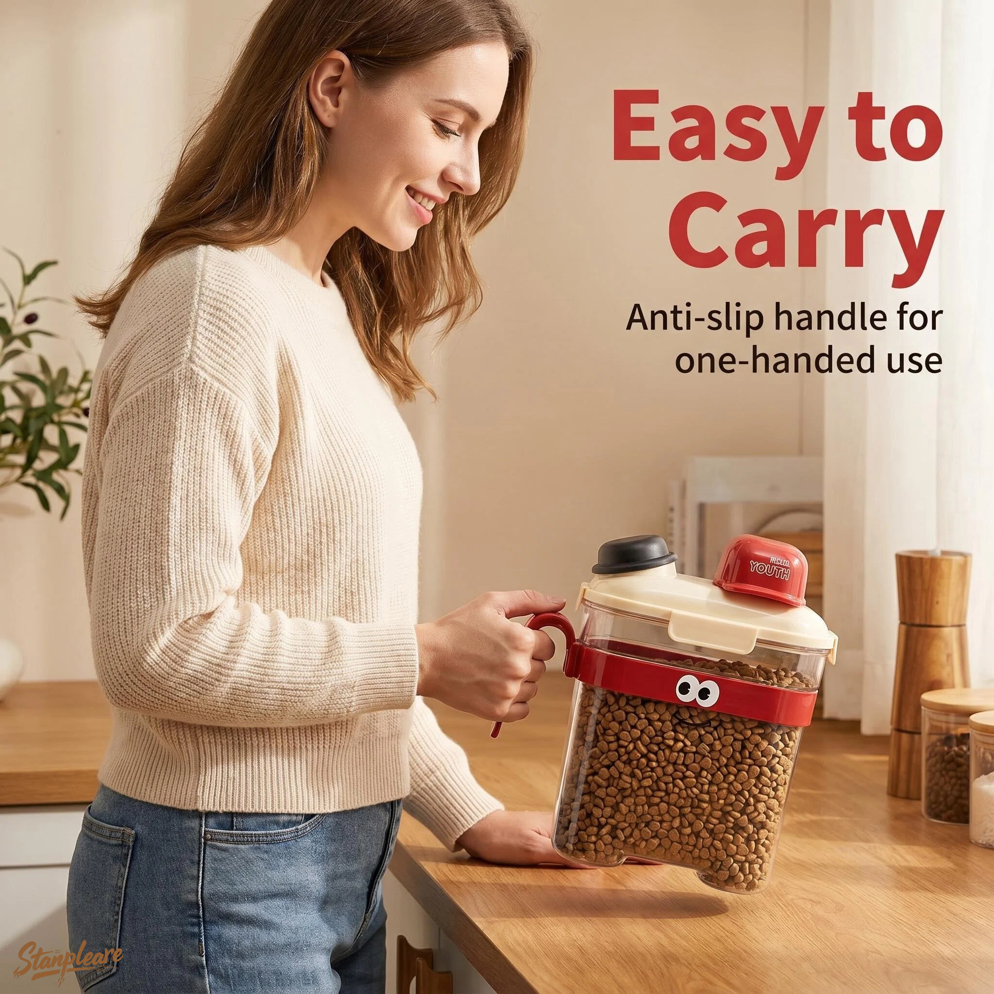 Food Storage Handling - Transparent Airtight Pet Food Storage Container