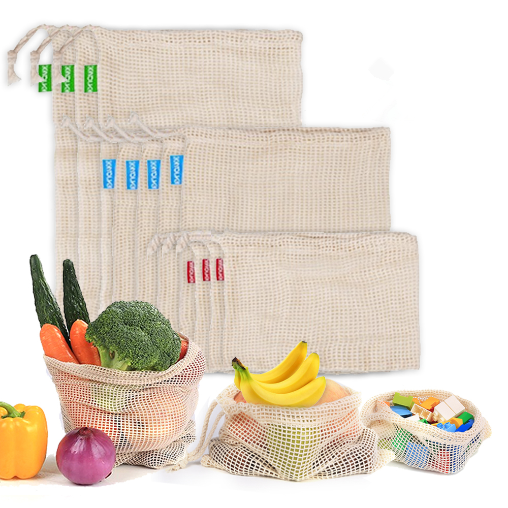 Produce Bag Reusable Mesh - Reusable Cotton Mesh Produce Bags for