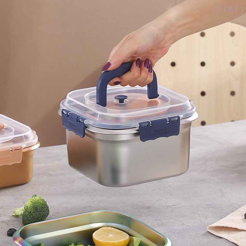 Food Storage Box Large - 316Stainless Steel Salad Fruit Food Container