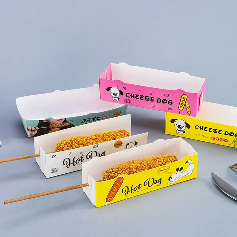 Portion Control Container - 100pcs Hot Dog Packaging Box Paper