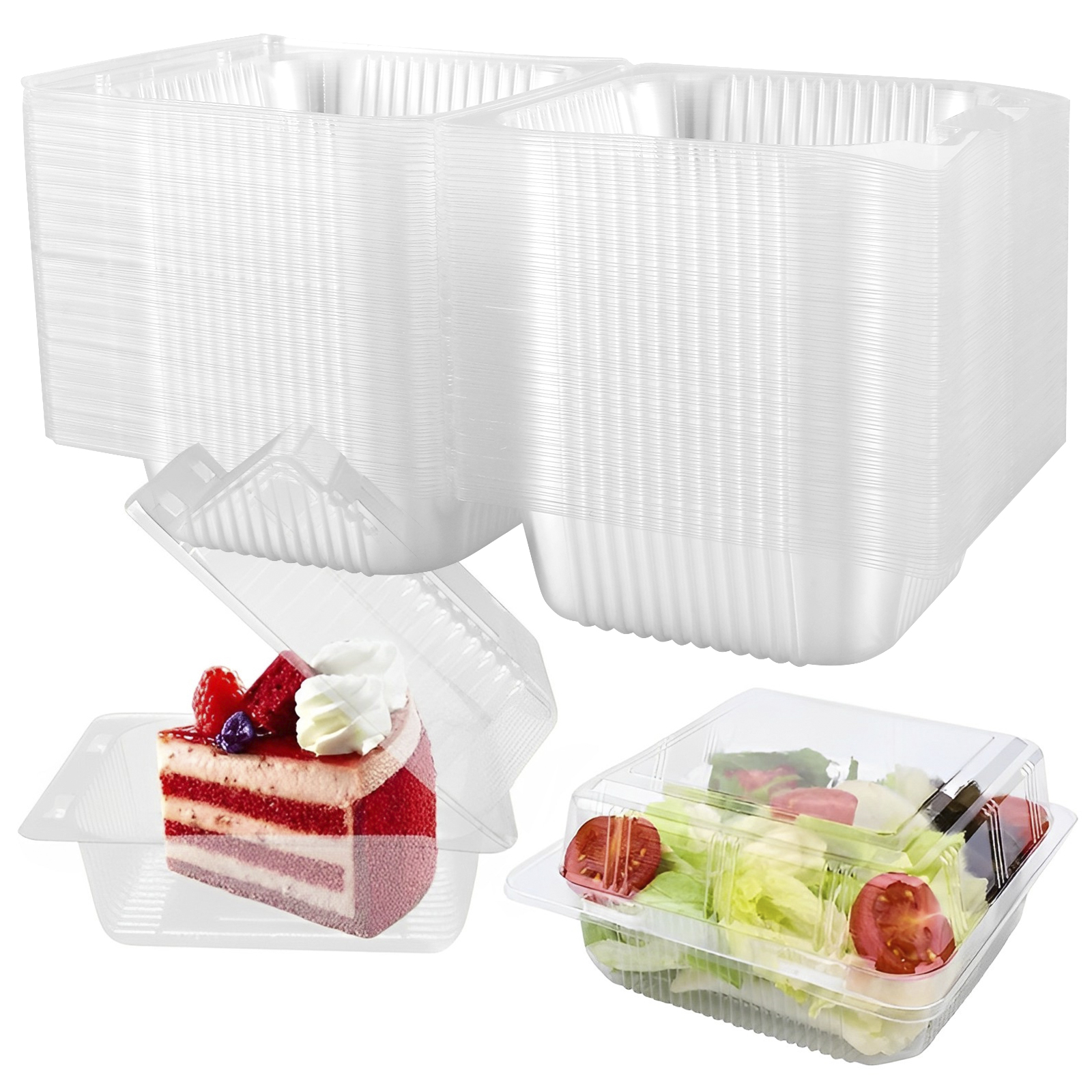 Portion Control Container - 100Pcs Cake Slice Boxes Square Cheesecake