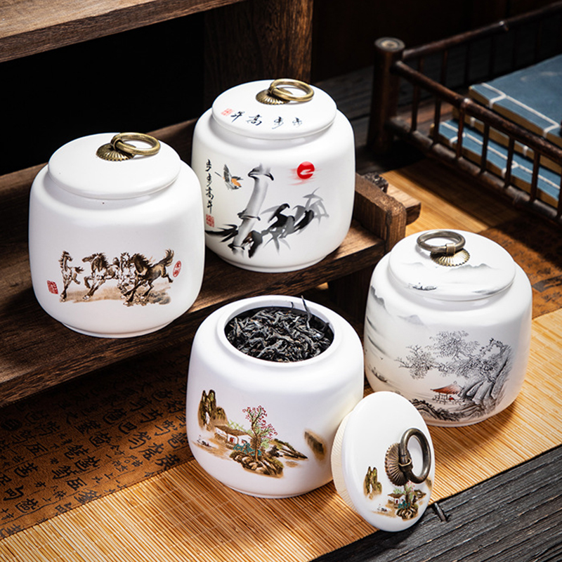 Food Storage With Colander - Classical Landscape Flower and Bird Storage