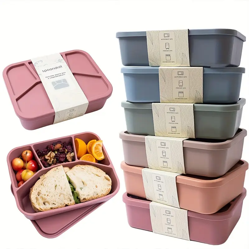 Food Storage Vault - Food-grade eco-friendly leak-proof silicone lunch box,