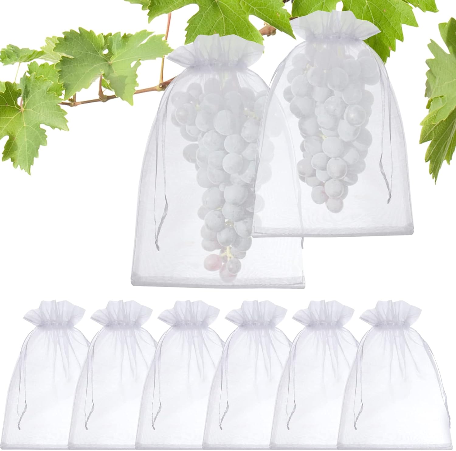 Produce Bag Reusable Mesh - 50 Pcs 8x12 Fruit Protection Bags