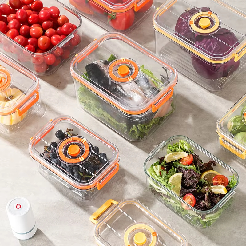 Food Storage Bowls - Vacuum Fresh-keeping Box Refrigerator Sealed Canister