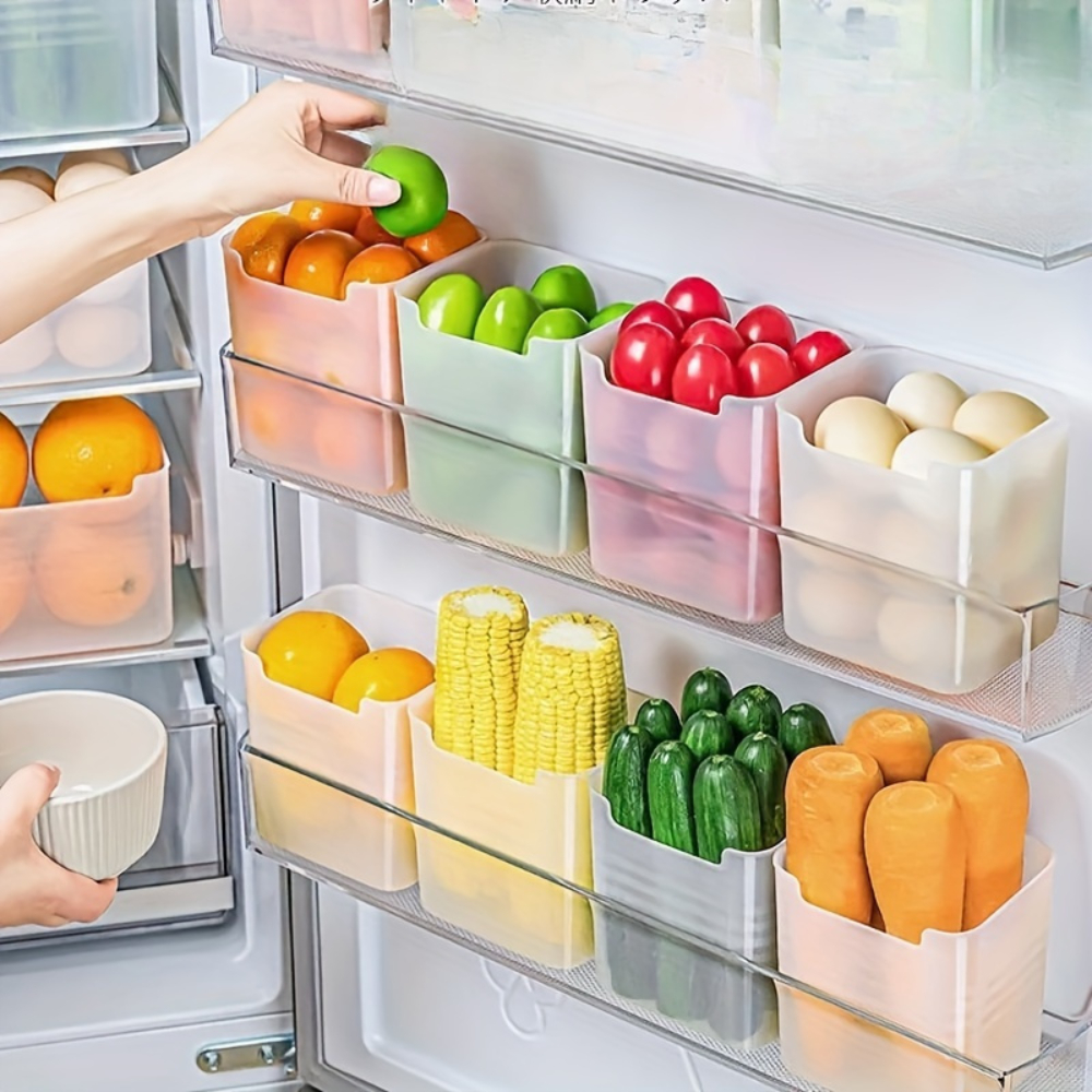 Food Storage Handling - 6Pcs Clear Refrigerator Storage Bins with