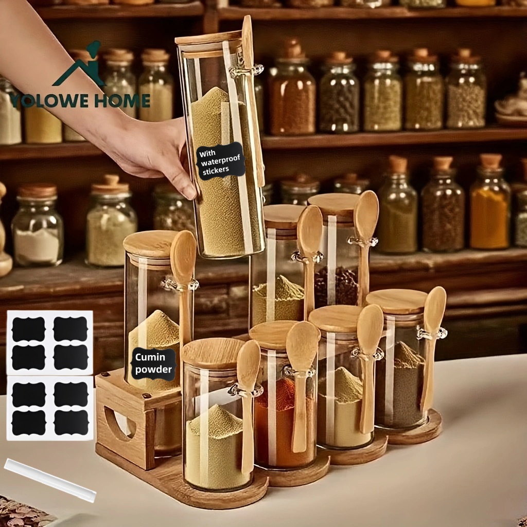 Food Storage Labels - 8-Piece Glass Storage Container Set with