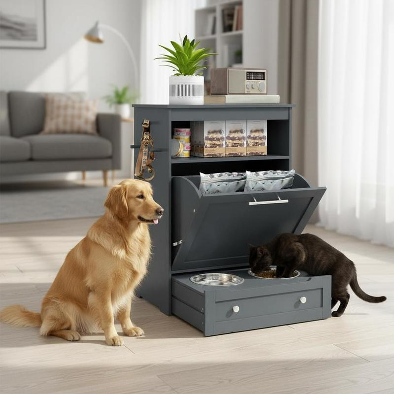 Food Storage Pet - Pet Feeder Station Storage Cabinet, Dog