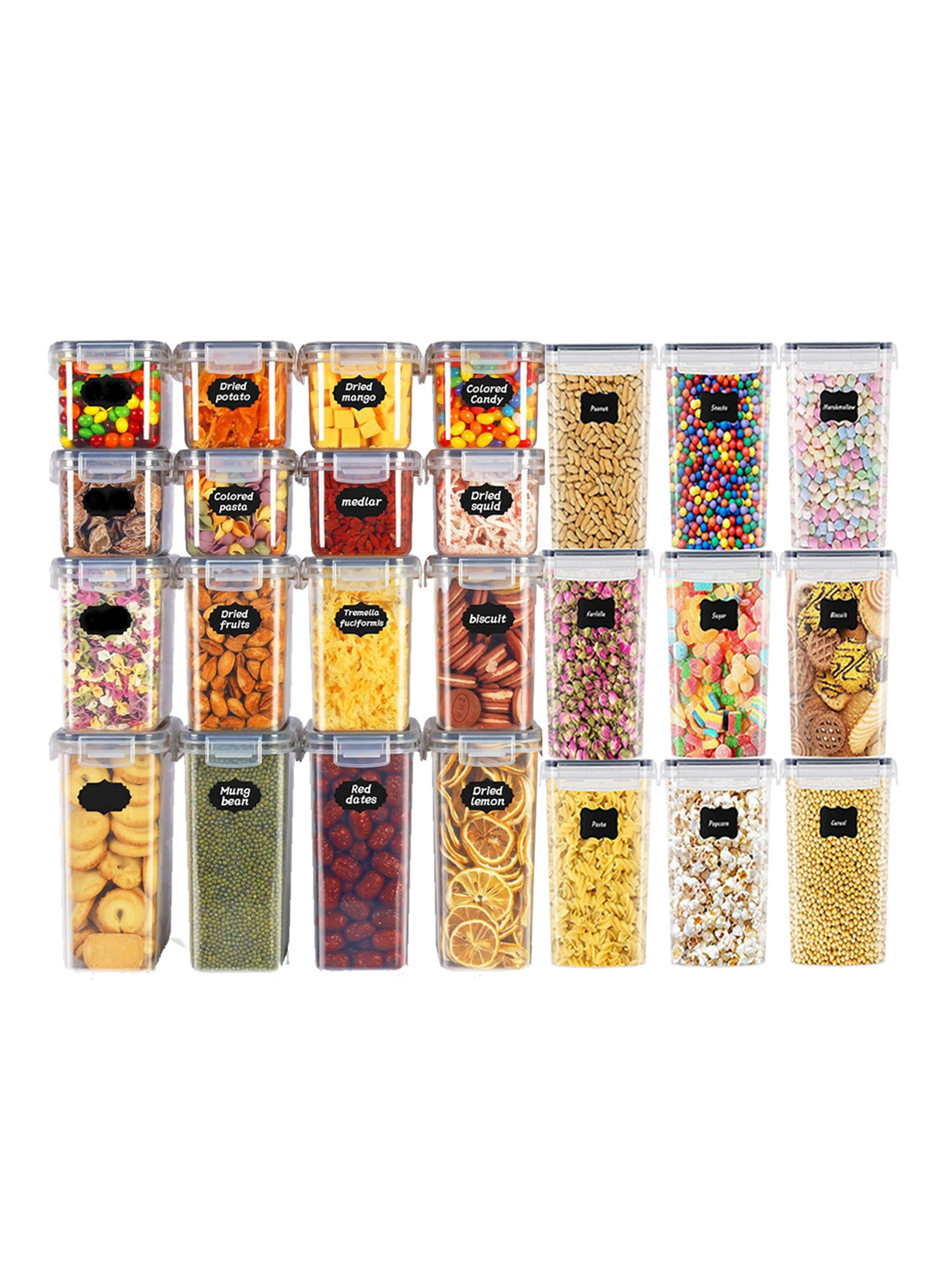 Food Storage Labels - 48pcs,Sealed food storage containers with LIDS,