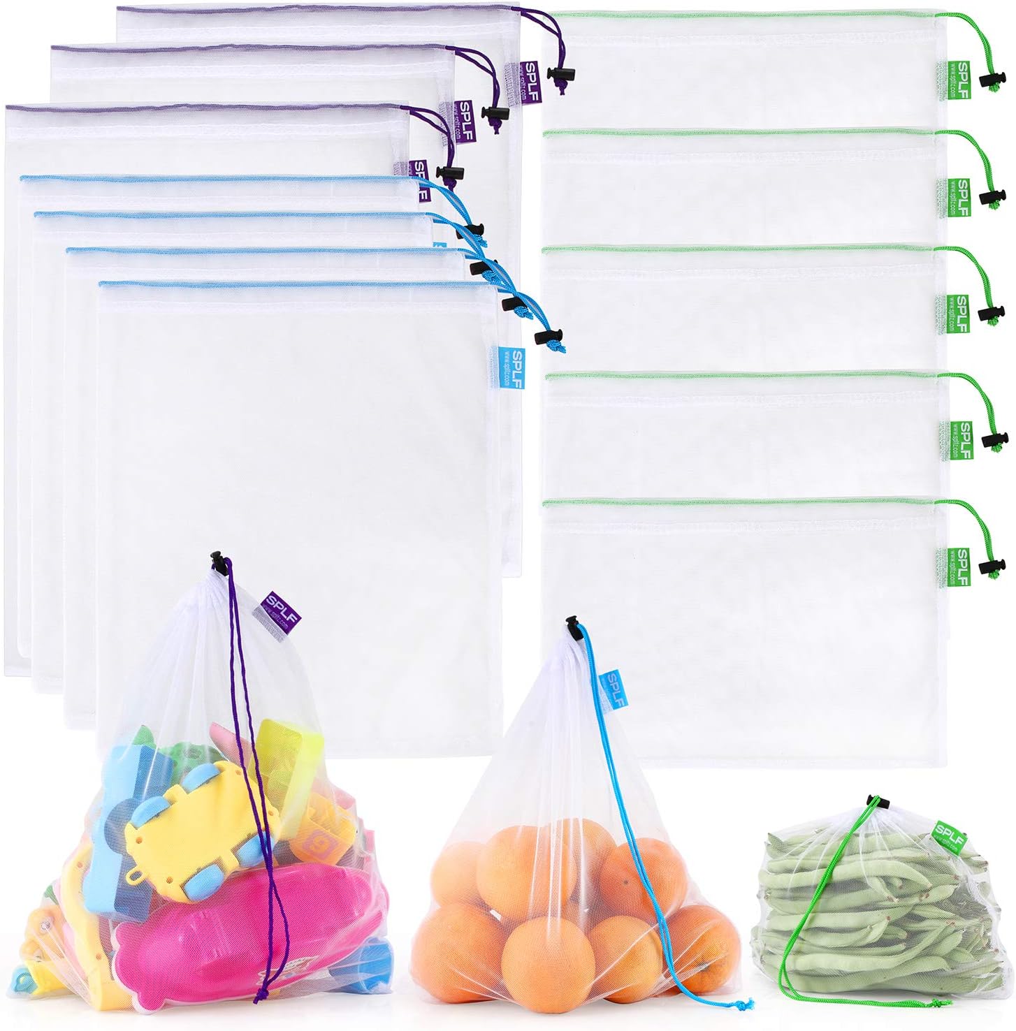 Produce Bag Reusable Mesh - 12 Pcs Reusable Mesh Produce Bags,