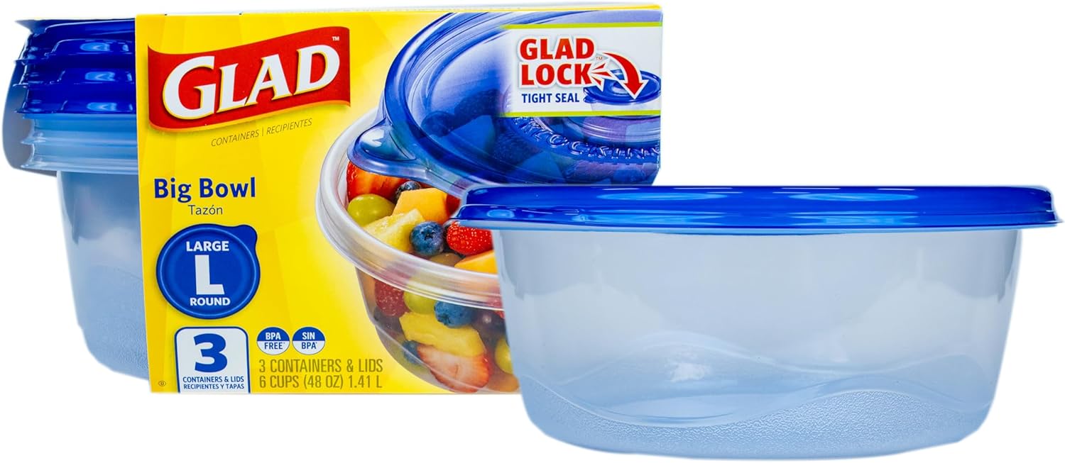 Food Storage Bowls - 48 oz Round Food Storage Containers