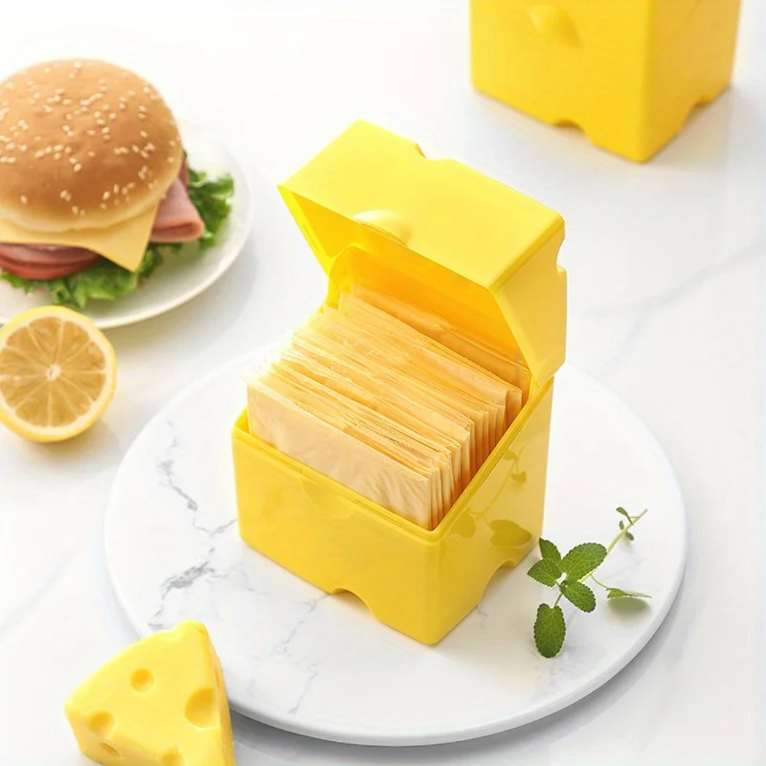 Food Storage Yellow - ABS Cheese Storage Box with Flip-Top