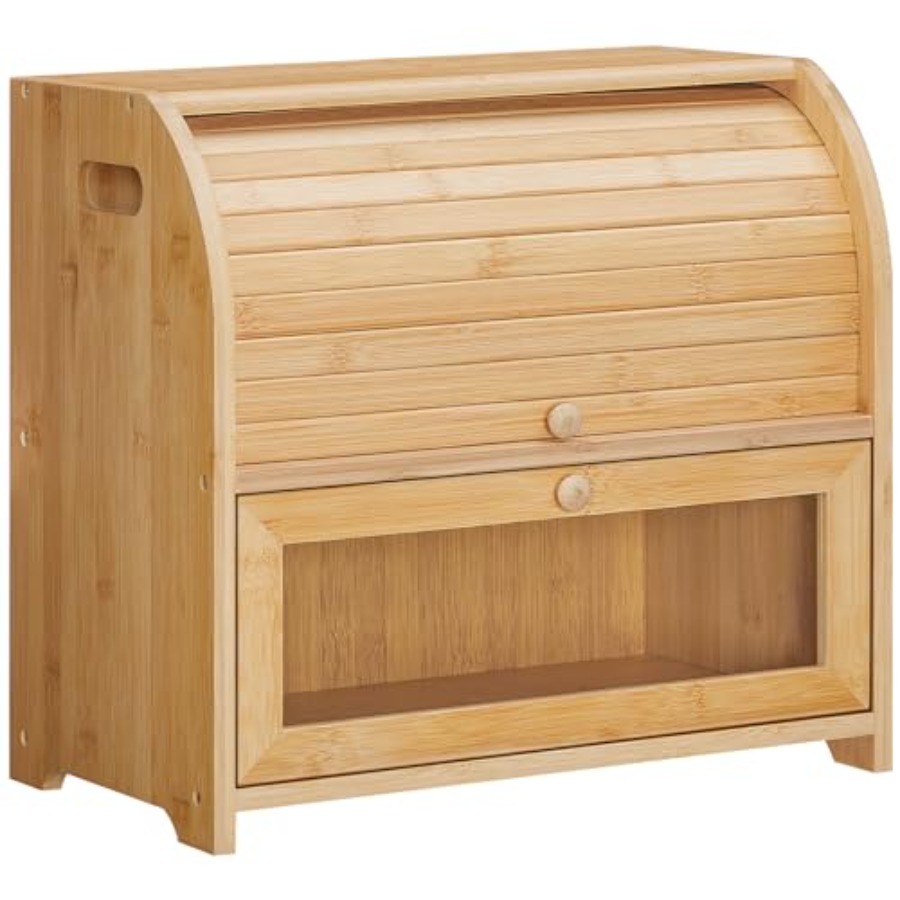 Bread Box, Bamboo Bread Box fo - Food Storage Box Large avis et prix