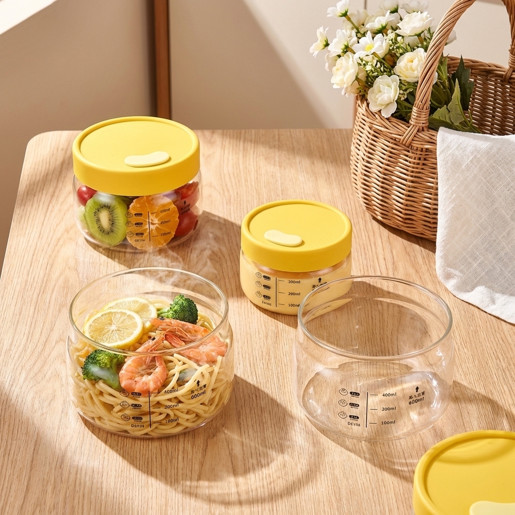 Yellow Glass Food Storage Cont - Food Storage Yellow avis et prix