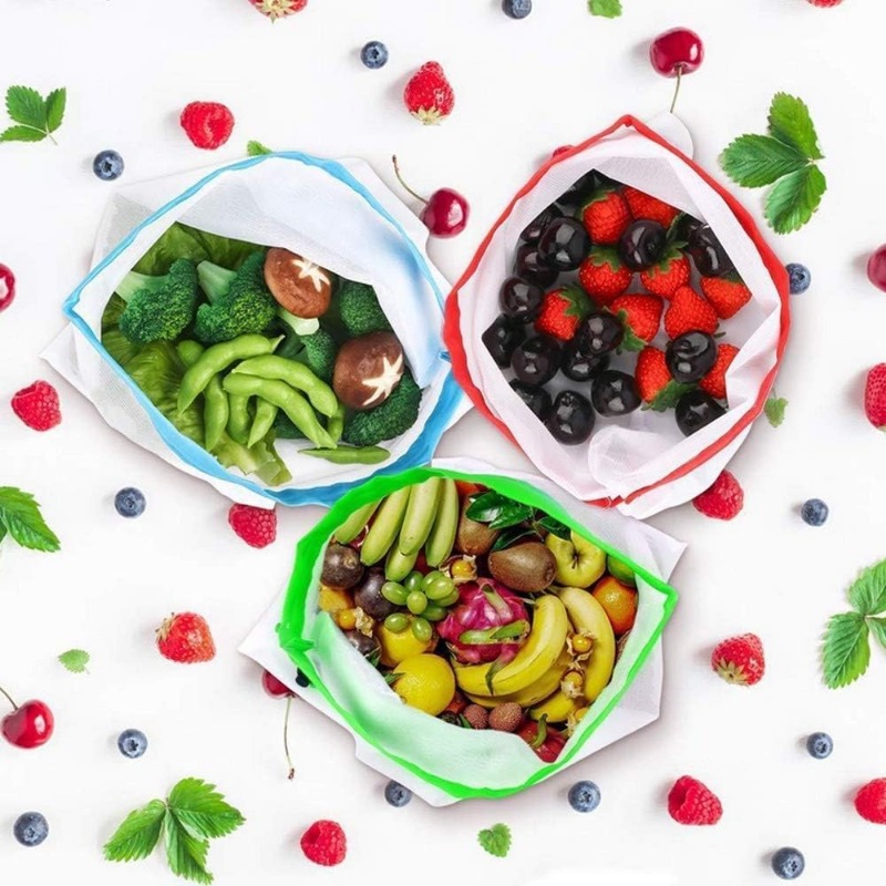 12pcs Refrigerator Keep Fresh  - Produce Bag Reusable Mesh avis et prix