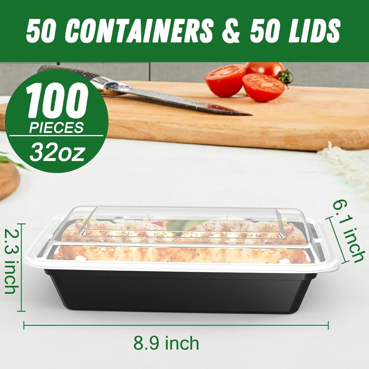 50 Pack (100-Piece) 32 oz Meal - Food Storage Safe avis et prix
