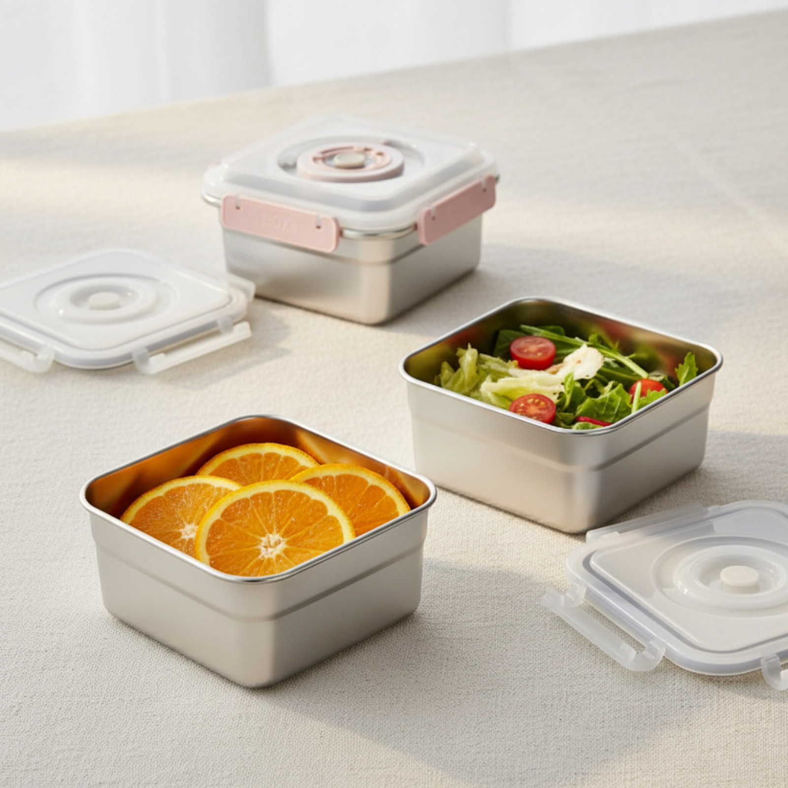 3 Pieces Stainless Steel Food  - Food Storage Metal Box avis et prix