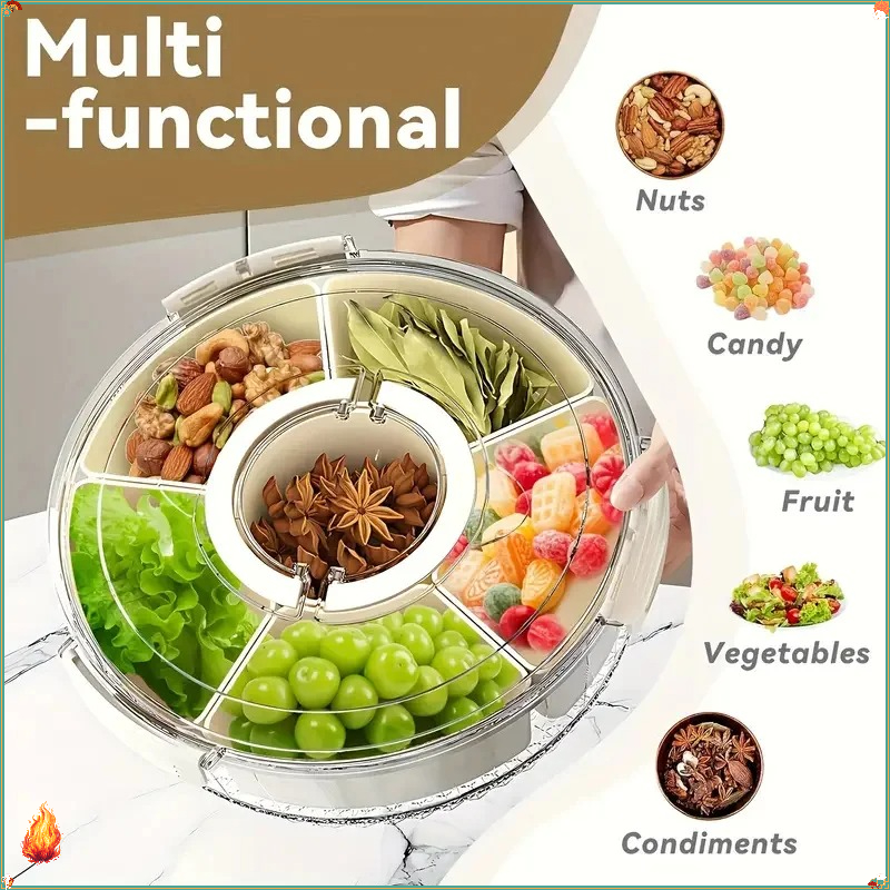 Divided Rotating Serving Tray  - Food Storage Handling avis et prix