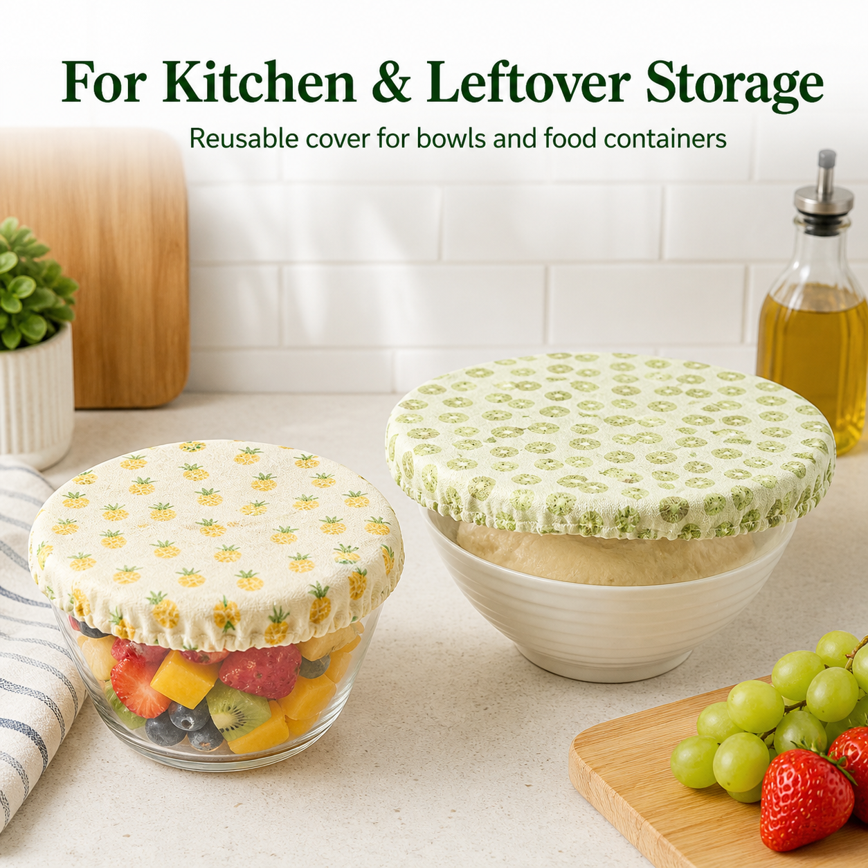 Cotton Bowl Cover, Elastic Edg - Food Storage Yellow avis et prix
