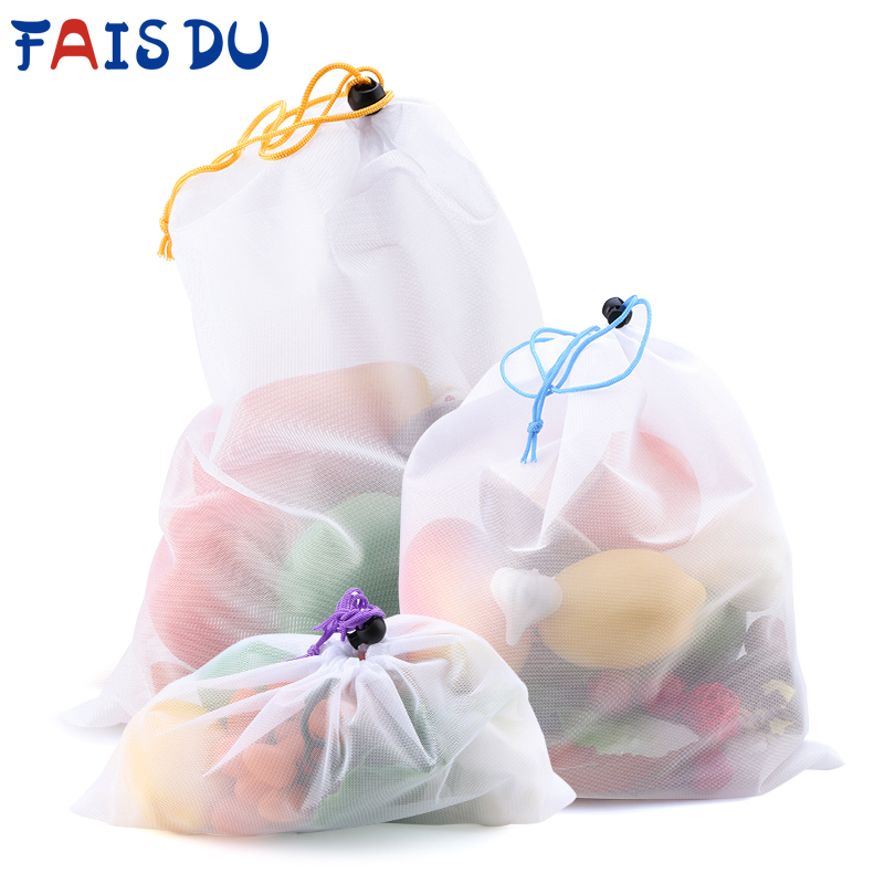 3/9/15pcs Reusable Vegetable F - Produce Bag Reusable Mesh avis et prix