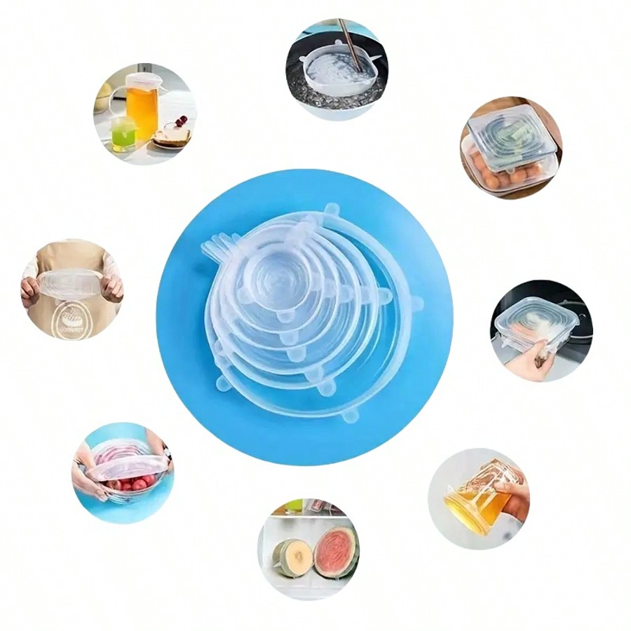 6pcs/Set Silicone Elastic Lids - Food Storage Bowls avis et prix