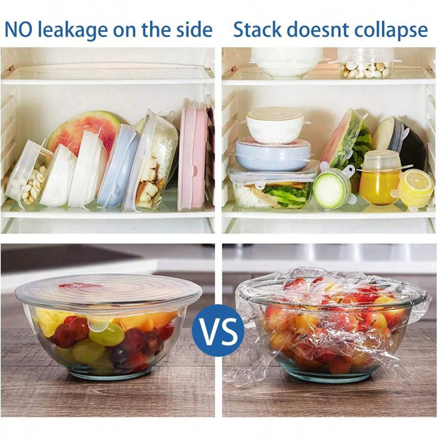 6pcs/Set Silicone Elastic Lids - Food Storage Bowls avis et prix