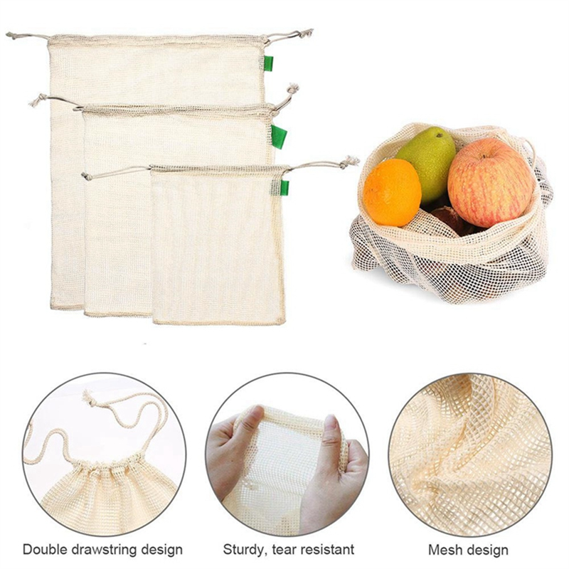 -A23G 9Pcs/Set High Quality Me - Produce Bag Reusable Mesh avis et prix