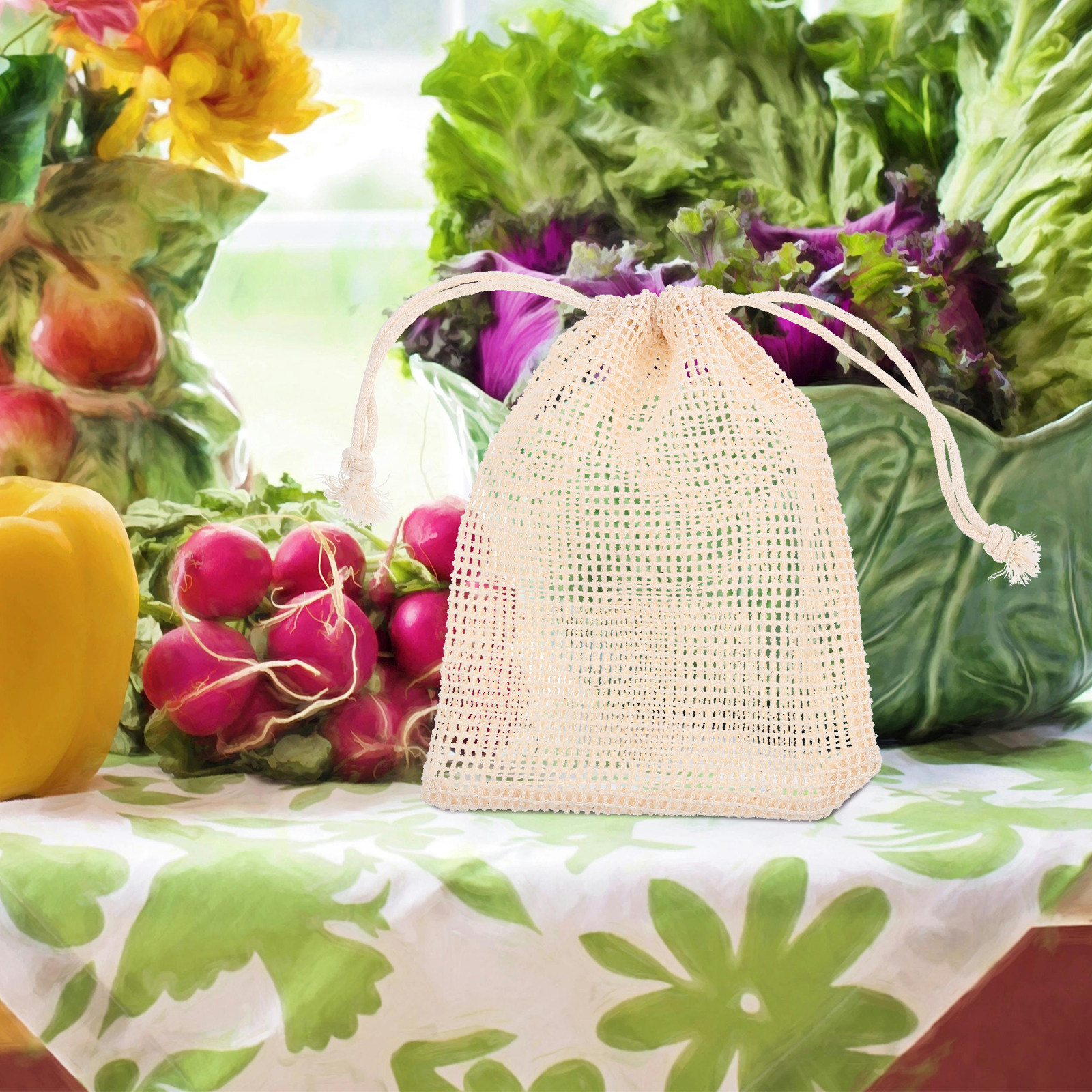 6Pcs Multifunctional Cotton Me - Produce Bag Reusable Mesh avis et prix