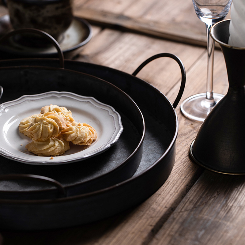European Retro Round Iron Plat - Food Storage In Restaurant avis et prix