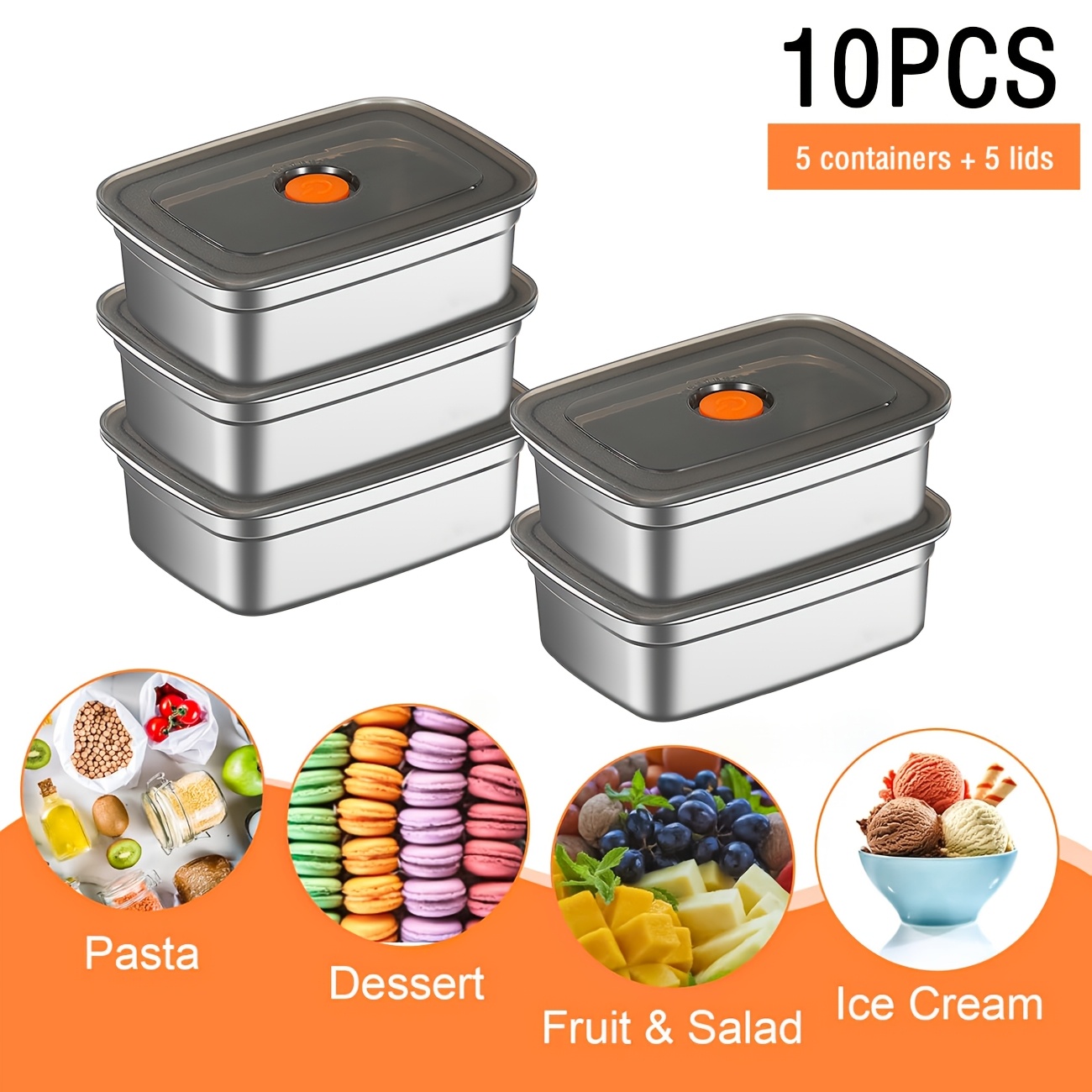 10-Piece Stainless Steel Food  - Food Storage In Restaurant avis et prix