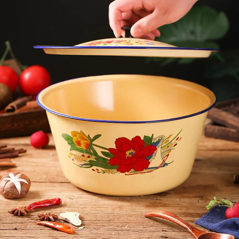Food Storage Pot Enamel Basin  - Food Storage Yellow avis et prix