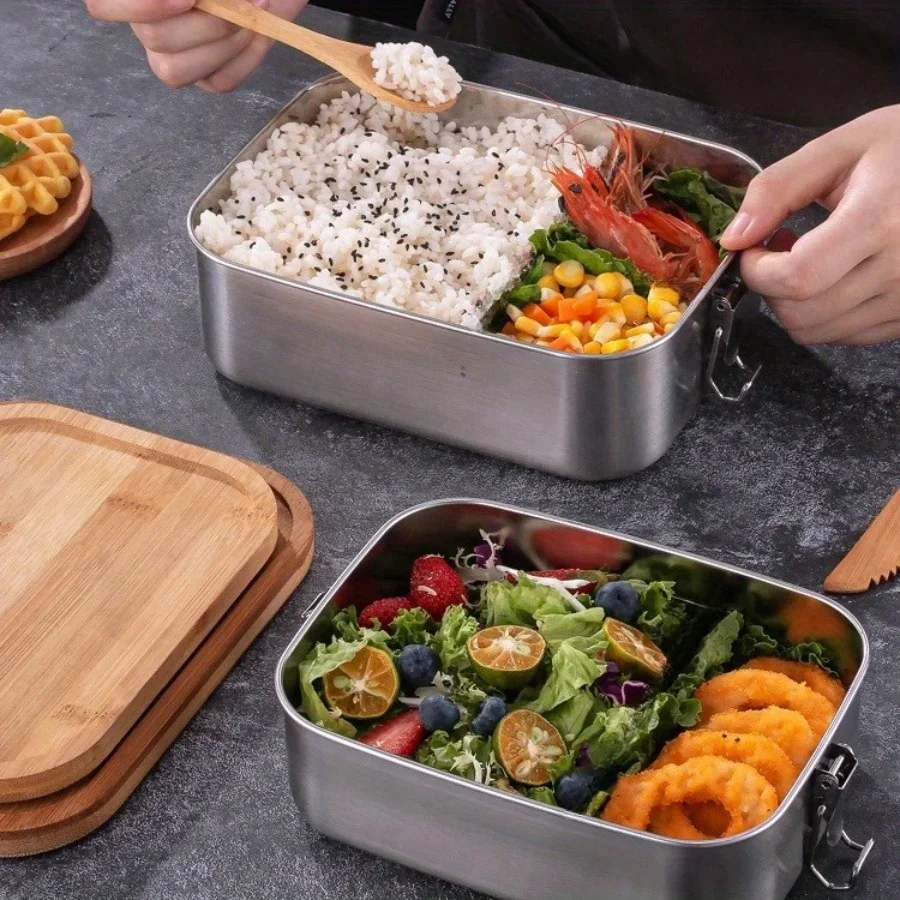 New 304 stainless steel bamboo - Food Storage With Colander avis et prix