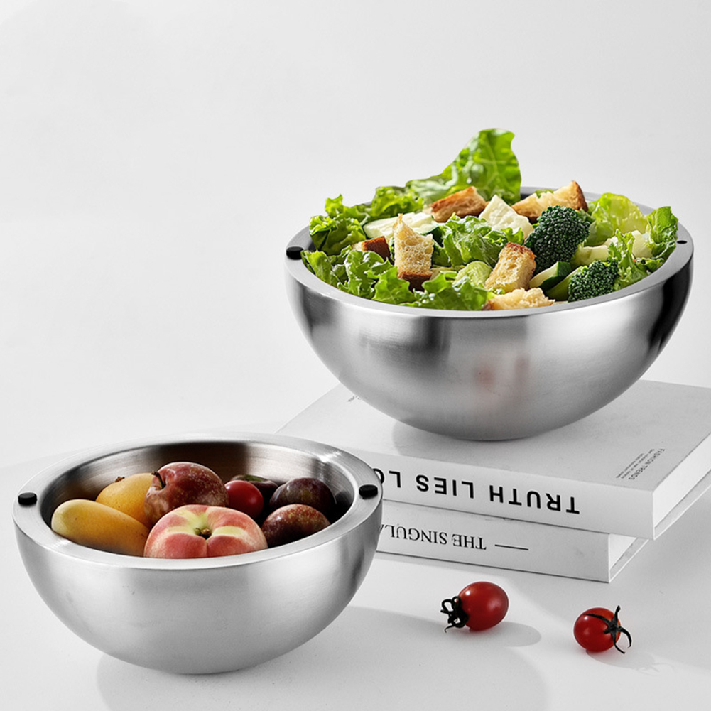 304 Thickened Salad Mixing Bow - Food Storage Metal Box avis et prix