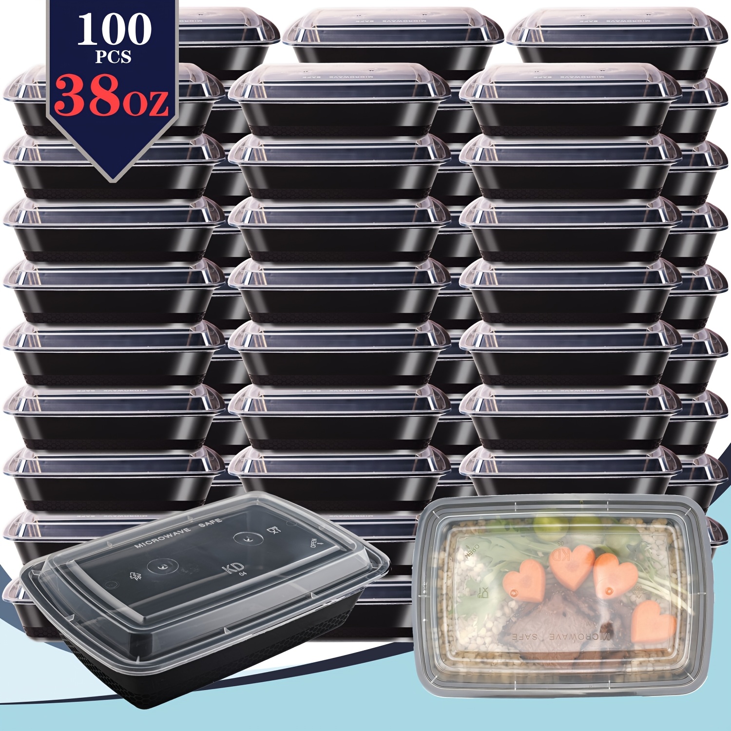 usBlack 100pcs (50 Containers  - Food Storage Usa avis et prix
