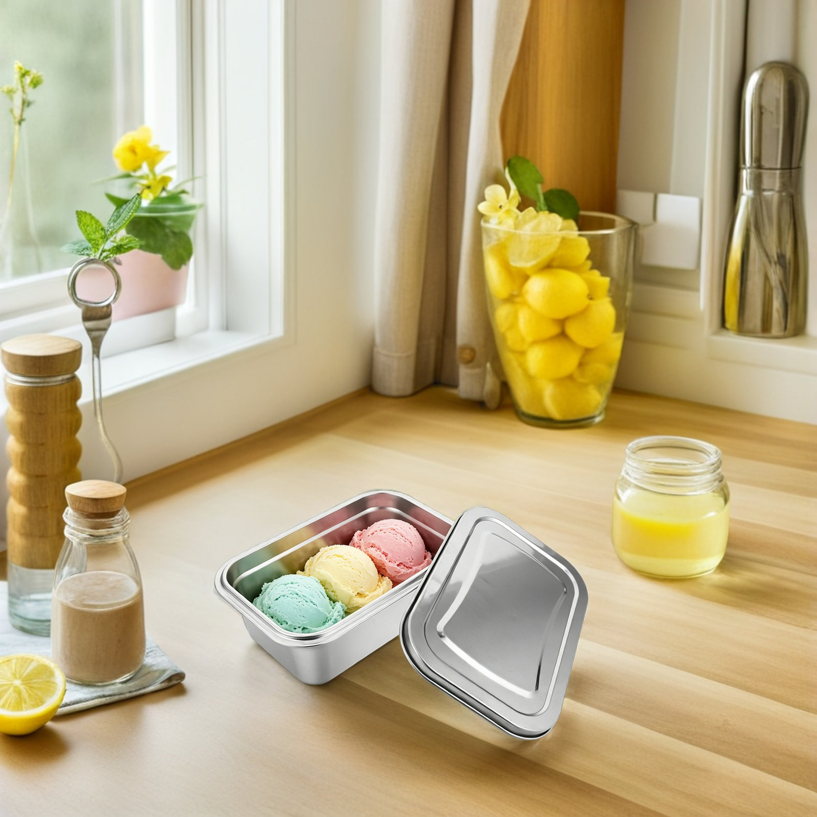 1.8L Ice Cream Box Stainless S - Food Storage Metal Box avis et prix