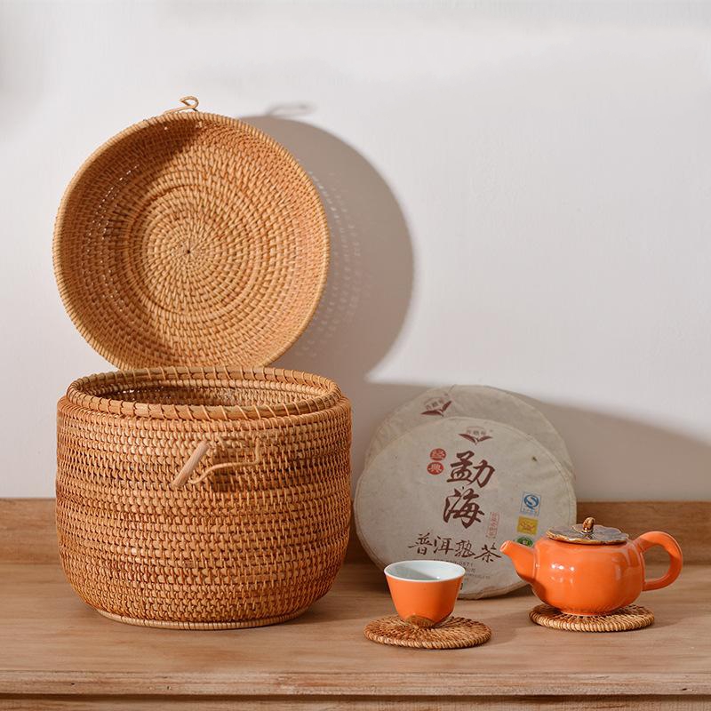 Handwoven Rattan Tea Storage B - Food Storage With Colander avis et prix