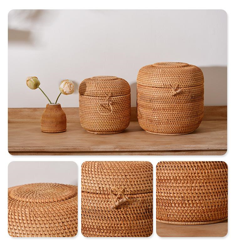Handwoven Rattan Tea Storage B - Food Storage With Colander avis et prix