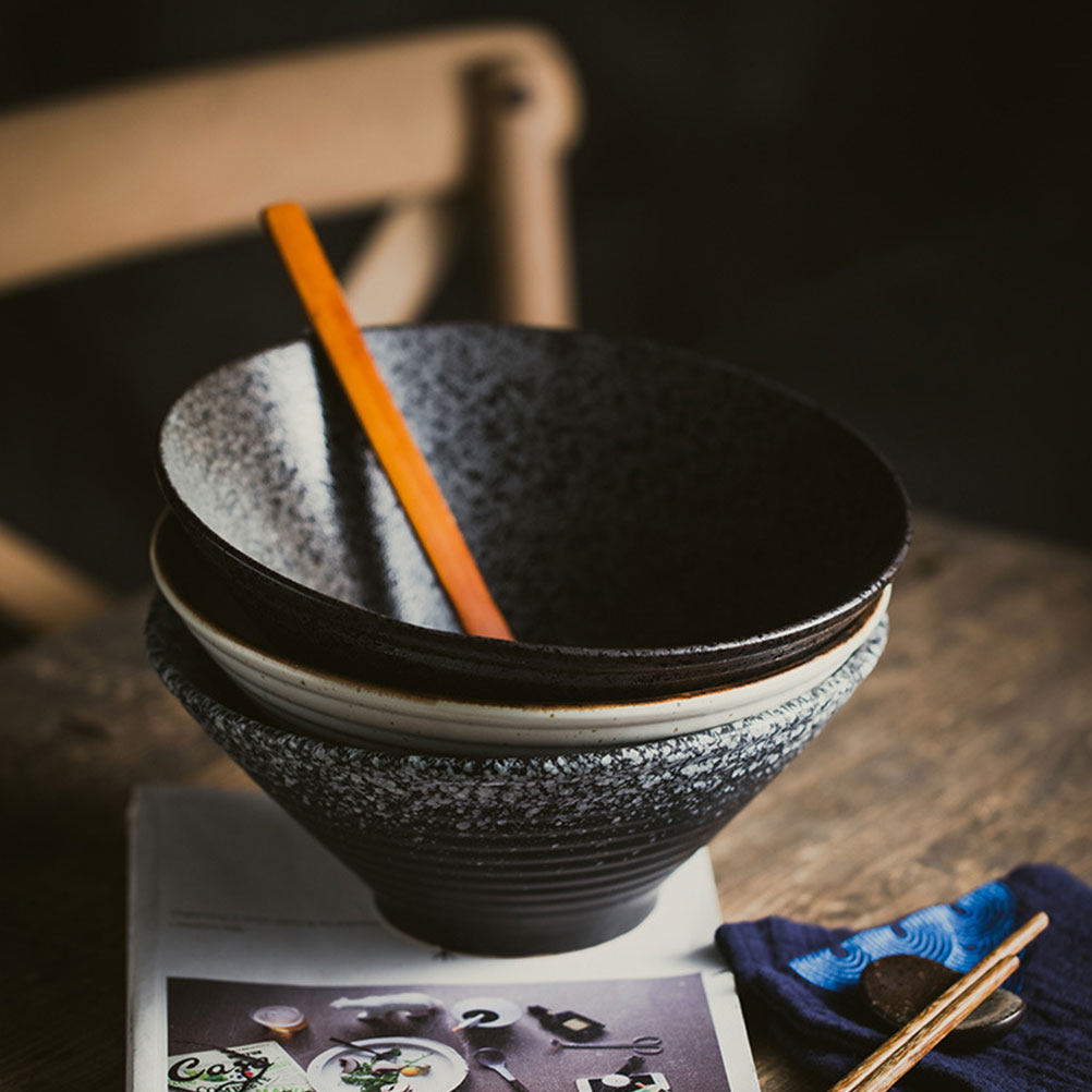 1Pcs Ceramic Ramen Bowl Black  - Food Storage In Restaurant avis et prix