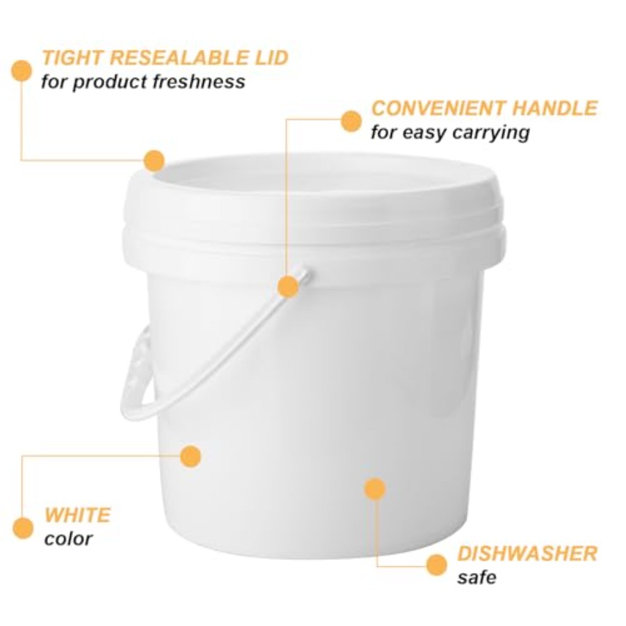 10 Pack White Plastic Bucket w - Food Storage Handling avis et prix