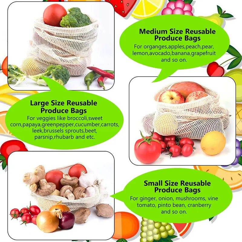 3 6 10pcs Reusable Produce Bag - Produce Bag Reusable Mesh avis et prix