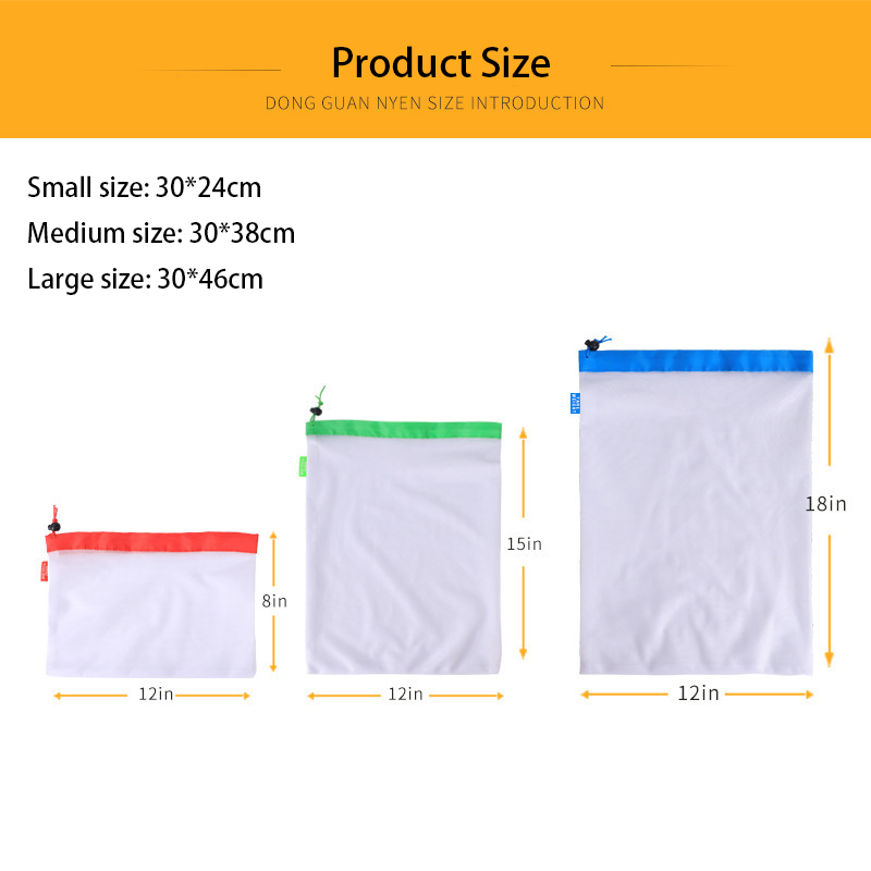 3 Sizes Reusable Mesh Produce  - Produce Bag Reusable Mesh avis et prix