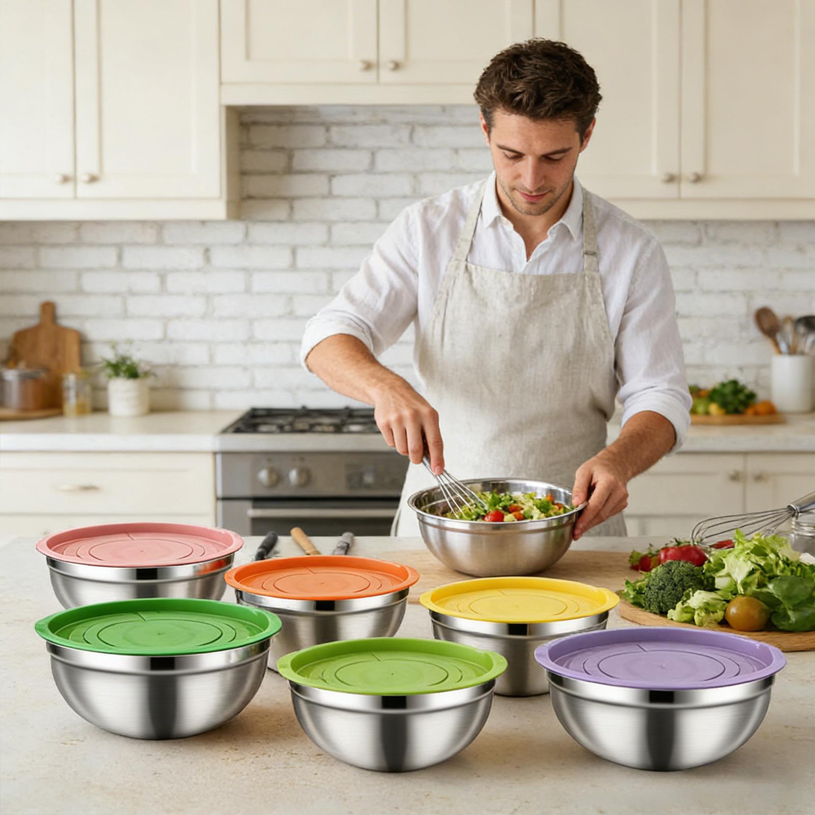 Steel Mixing Bowls Nesting Rou - Food Storage Bowls avis et prix