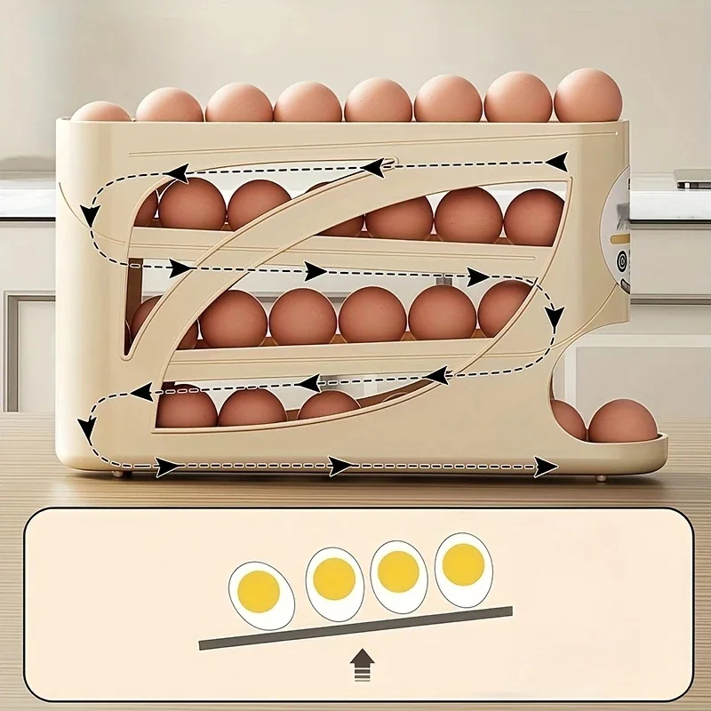 3-Tier Auto Rolling Egg Storag - Xxl Food Storage Container avis et prix