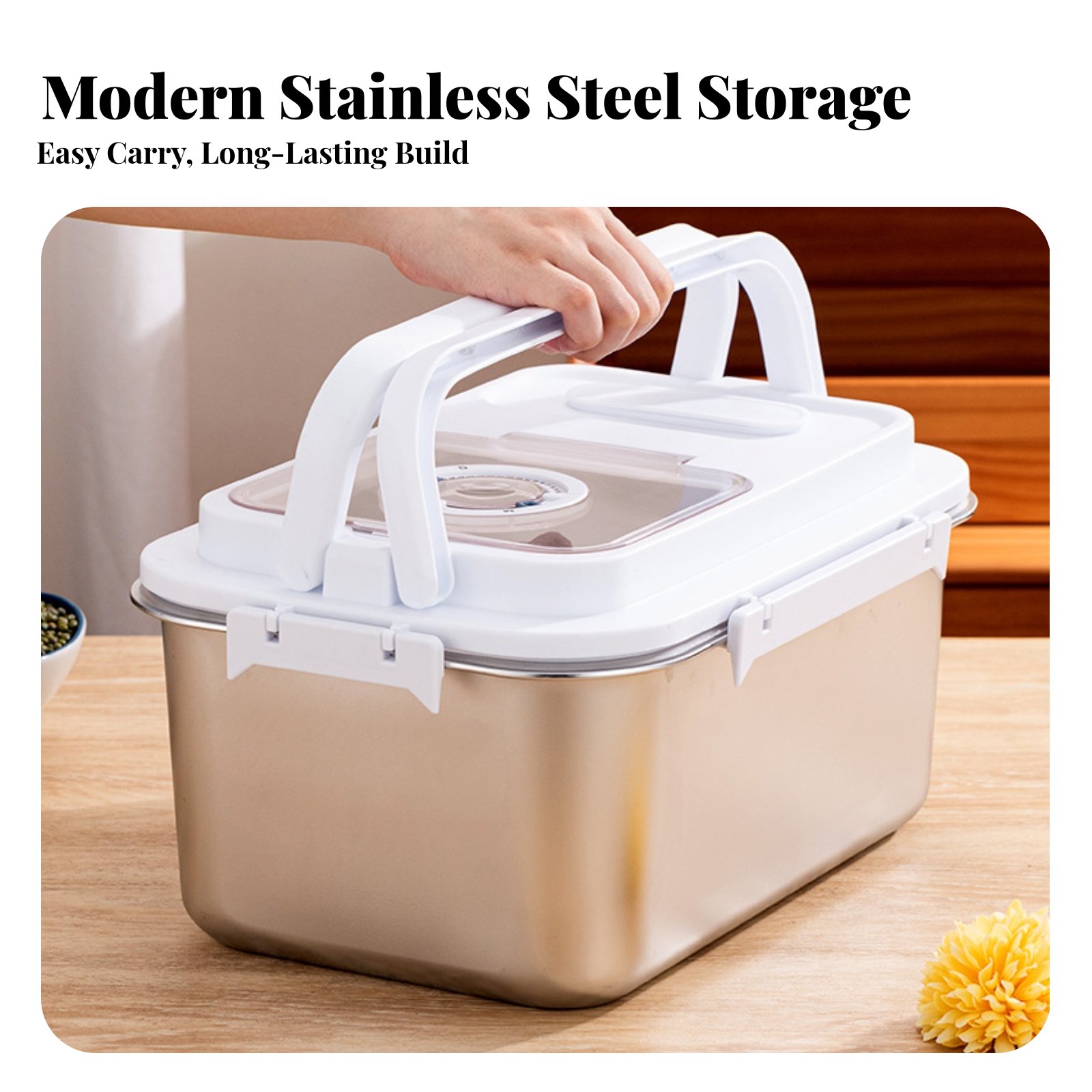 Stainless Steel Rice Bin Moist - Food Storage Metal Box avis et prix
