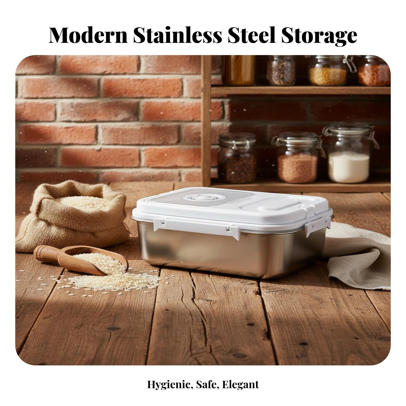 Stainless Steel Rice Bin Moist - Food Storage Metal Box avis et prix
