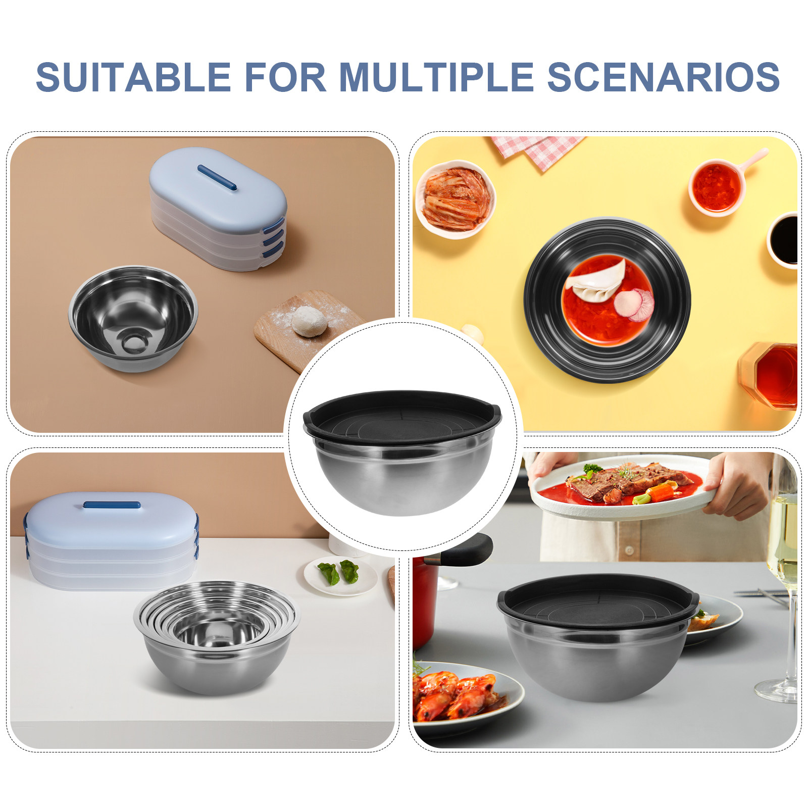 1Set Versatile Stainless Steel - Food Storage Bowls avis et prix